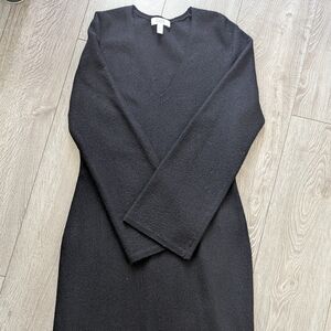 COS Long Sleeve Black Dress 100% Wool